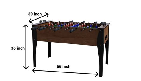 standard foosball table size